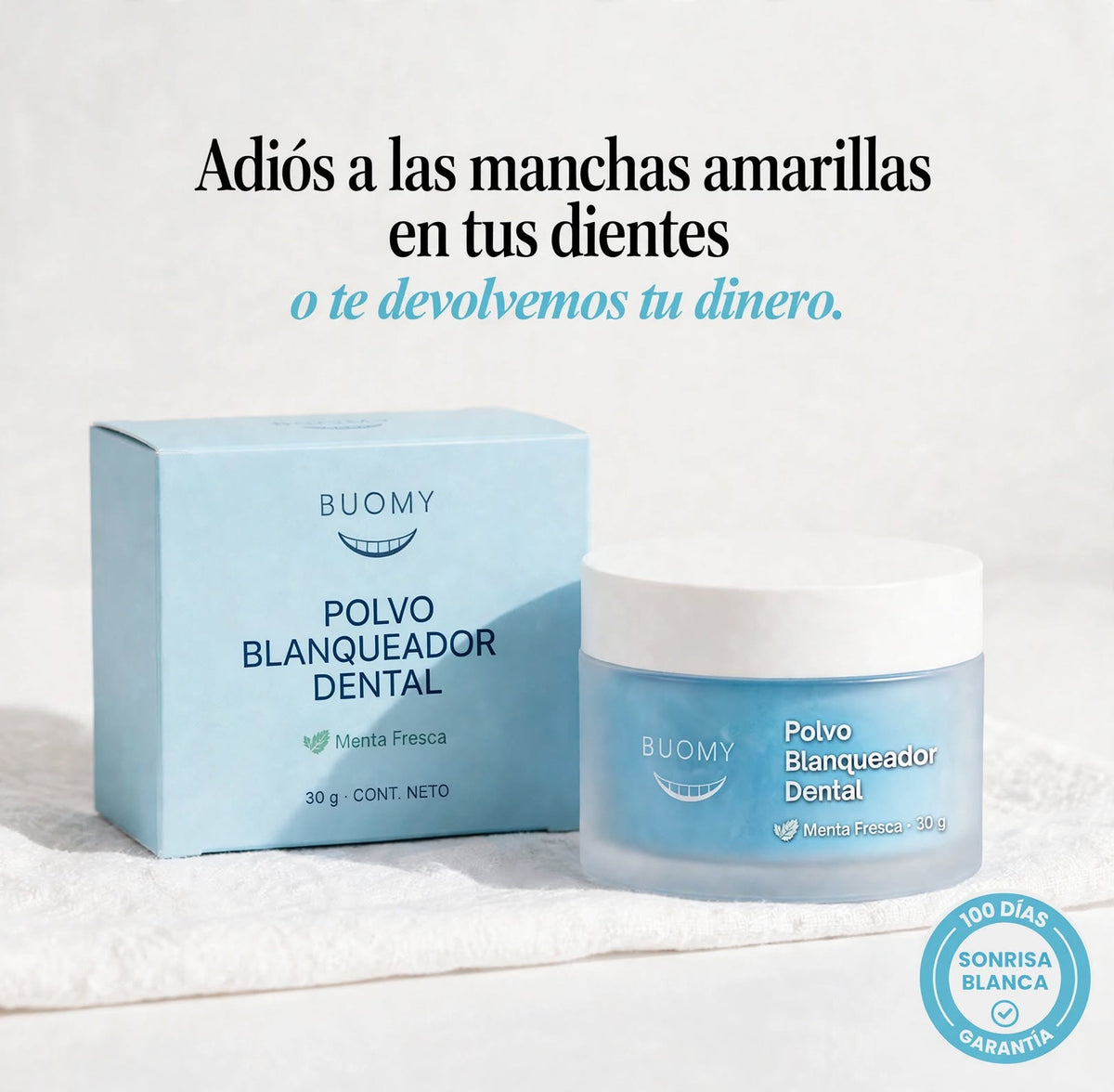 Polvo Blanqueador Dental Buomy