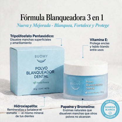 Polvo Blanqueador Dental Buomy
